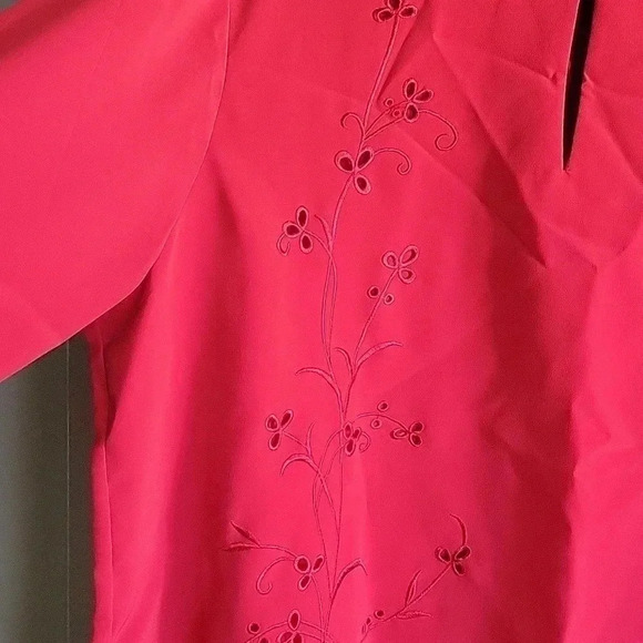 NWT Maggie Sweet Red Stand-up Collar Top 1X Petite - Picture 5 of 8